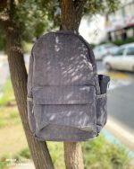 کوله پشتی مخمل کبریتی ست با جامدادی - Image 12