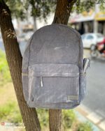 کوله پشتی مخمل کبریتی ست با جامدادی - Image 4
