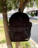 کوله پشتی مخمل کبریتی ست با جامدادی - Image 7