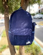 کوله پشتی مخمل کبریتی ست با جامدادی - Image 8