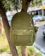 کوله پشتی مخمل کبریتی ست با جامدادی - Image 9
