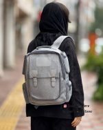 کوله پشتی لپ تاپی طوسی ساده