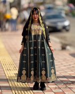 مانتو پیراهنی سنتی سرو ( مدل 1 رنگ سبز )