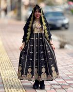 مانتو پیراهنی سنتی سرو ( مدل 1رنگ مشکی )