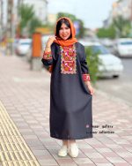 مانتو پیراهنی سنتی نارین (مشکی)
