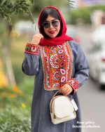 مانتو پیراهنی سنتی نارین (طوسی)