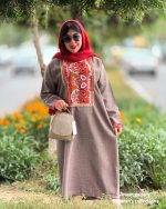 مانتو پیراهنی سنتی نارین (قهوه ای ) - Image 2