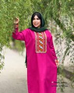 مانتو پیراهنی سنتی نارین (سرخابی) - Image 3