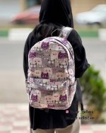 کوله پشتی ریزو طرح گربه بنفش