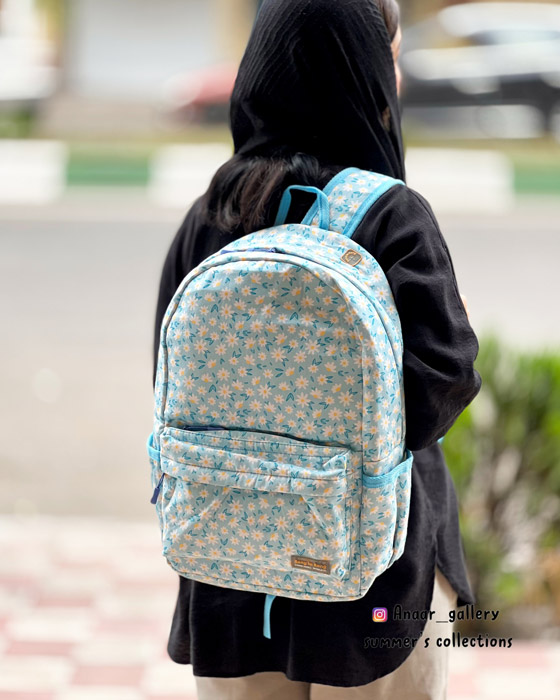 photo-output-22 کوله پشتی ریزو طرح بابونه آبی - Image 1