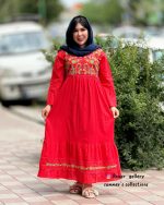 مانتو پیراهنی نیلوفر (قرمز)