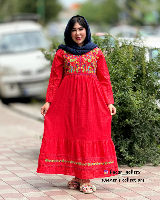 photo-output-10 مانتو پیراهنی نیلوفر (قرمز) - Image 1