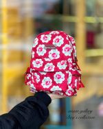 کوله پشتی مینی طرح نوشته گلدار قرمز