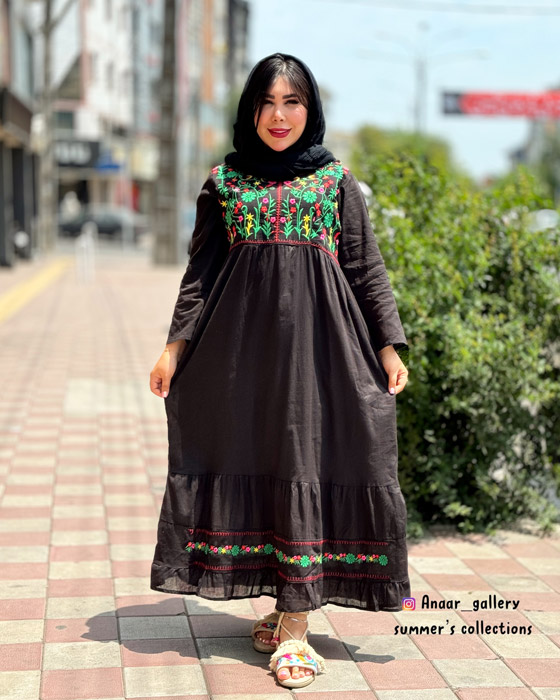 photo-output-3 مانتو پیراهنی نیلوفر (مشکی) - Image 1