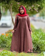 پیراهن پامچال ( قهوه ای گلدار )