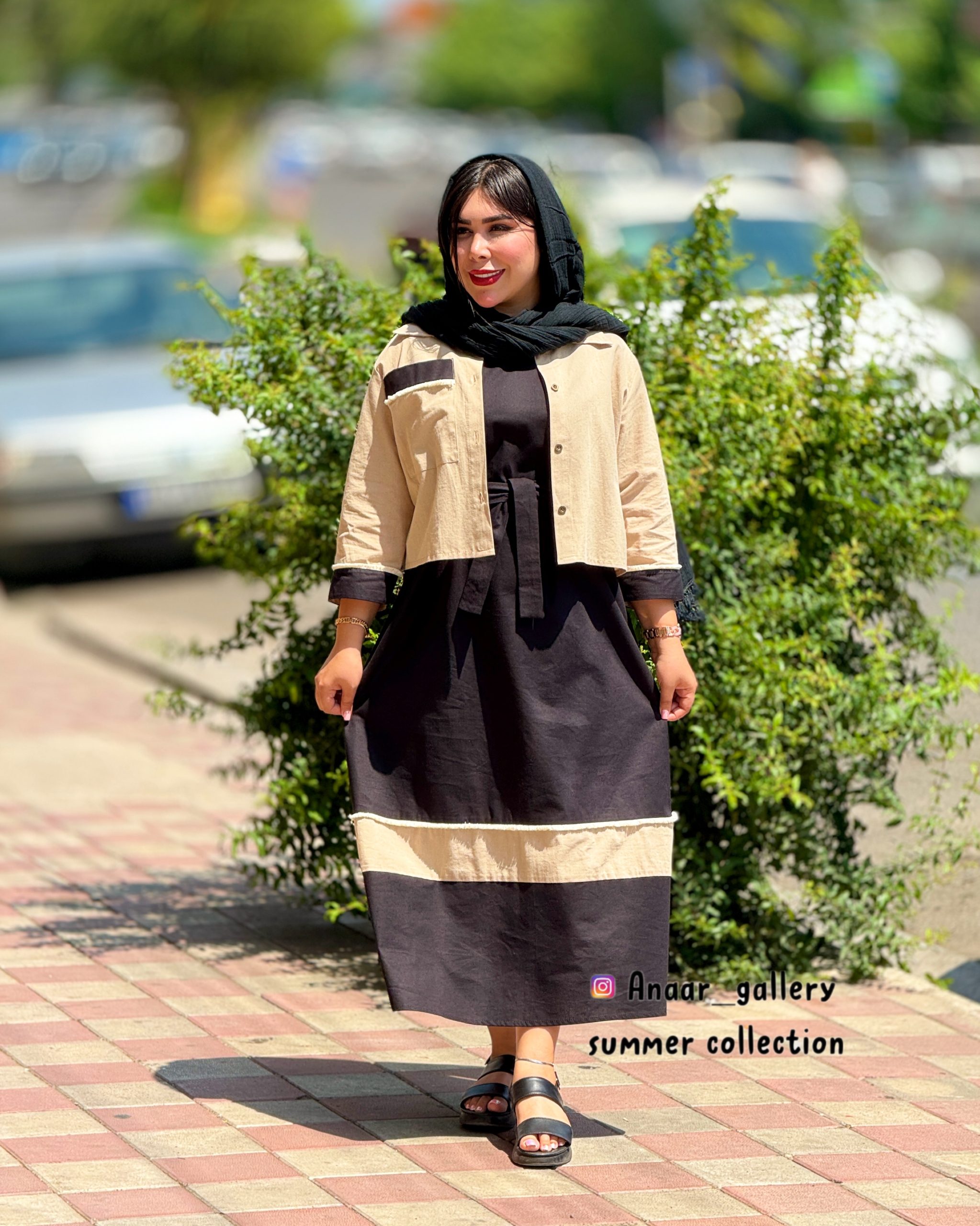 photo-output 5 ست کت و سارافن آسینا ( مشکی ) - Image 1
