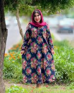 پیراهن پامچال ( مشکی گلدار )