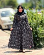 پیراهن فلور (مشکی خال سفید)
