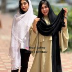 شال الیافی مشکی و سفید