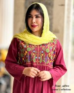 مانتو پیراهنی نیلوفر (زرشکی) - Image 3
