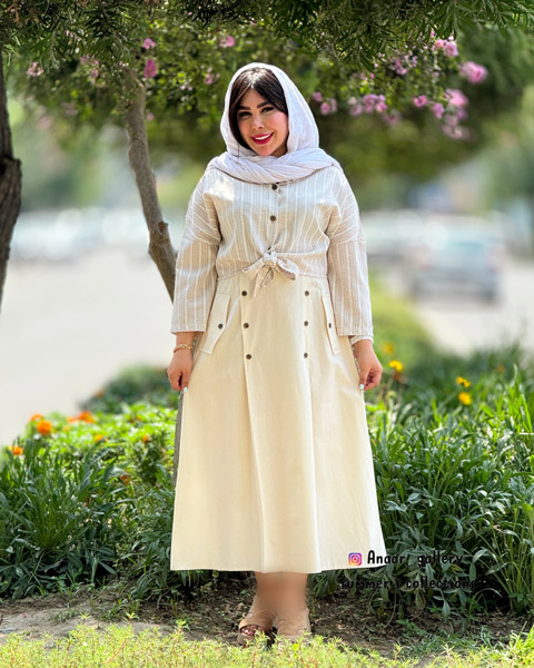 IMG_7985 ست کت و دامن گلبهار (سفید) - Image 1