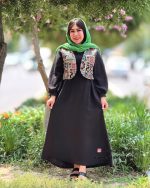 ست پیراهن و جلیقه دلسا (مشکی)