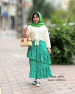 ست شومیز و دامن ارکیده (گلدار سبز)