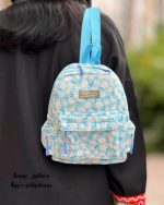 کوله پشتی مینی طرح گلدار آبی