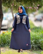 ست پیراهن و جلیقه دلسا (سورمه ای)