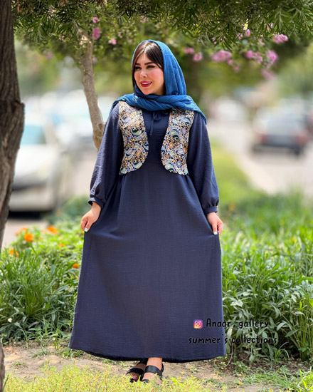 photo-output-4 ست پیراهن و جلیقه دلسا (سورمه ای) - Image 1