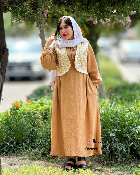 photo-output-6 ست پیراهن و جلیقه دلسا (کرم) - Image 1