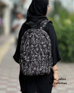 کوله پشتی ریزو طرح نت موسیقی مشکی