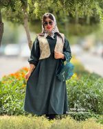 ست پیراهن و وست طناز (سبز) - Image 2