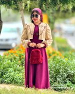 کت و سارافن نبات (سارافن بنفش و کت کرم ) - Image 3