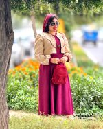 کت و سارافن نبات (سارافن بنفش و کت کرم ) - Image 2