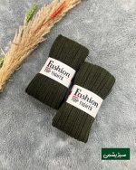 جوراب شلواری بافت سبز یشمی