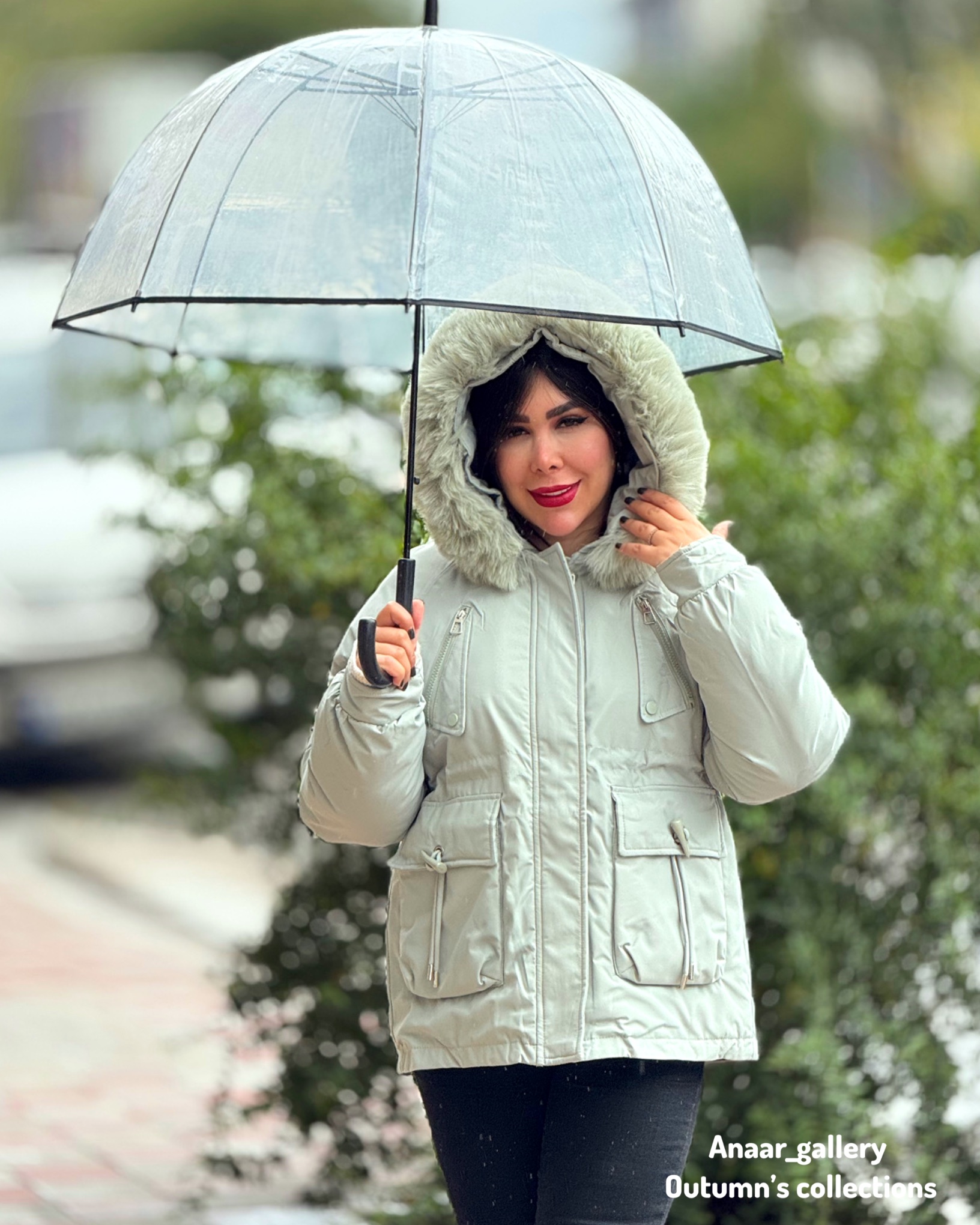 photo-output کاپشن داخل خز مدل دنیا ( سبز ) - Image 1