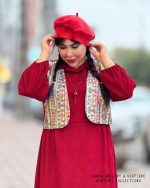 ست پیراهن و وست طناز (زرشکی مدل 2) - Image 2