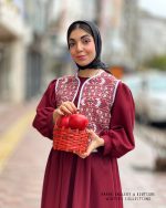 ست پیراهن و جلیقه یلدا (زرشکی) - Image 2