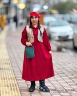ست پیراهن و وست طناز (زرشکی مدل 2)