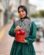 ست پیراهن و جلیقه یلدا (سبز) - Image 2
