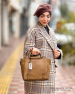 کیف دوشی چرم نسکافه ای