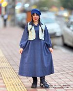 ست پیراهن و وست طناز (سورمه ای)