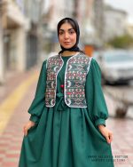 ست پیراهن و جلیقه یلدا (سبز) - Image 4