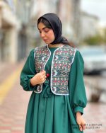 ست پیراهن و جلیقه یلدا (سبز) - Image 3