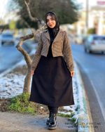 کت و سارافن مدل سحر(مشکی کرم)