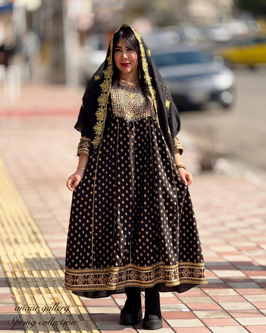 photo-output-9 مانتو پیراهنی سنتی ثمین (مشکی) - Image 1