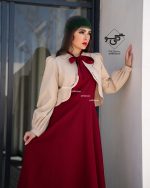 کت و سارافون بادام (کرم قرمز) - Image 2