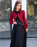 کت و سارافون بادام (مشکی قرمز) - Image 3