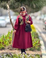 ست پیراهن و جلیقه طناز(زرشکی)